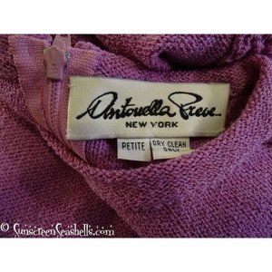 60s Antonella Preve Purple sweaterdress w/gold